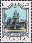 Stamps Italy -  FUENTES CÉLEBRES. FONTANA DE LA PALMA, PLAMI. Y&T Nº 1317