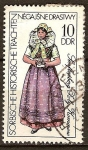 Stamps Germany -  Trajes históricos Sorabo-Senftenberg (DDR).