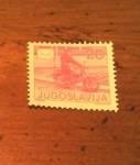 Stamps : Europe : Yugoslavia :  Overprint postman