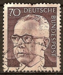 Stamps Germany -  Presidente  Gustav Heinemann. (De 1969 hasta 1974).