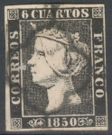 Stamps : Europe : Spain :  ESPAÑA 1 ISABEL II