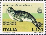 Stamps Italy -  SALVAGUARDA DEL MAR. FAUNA MARITIMA DEL MEDITERRÁNEO EN VIAS DE EXTINCIÓN. MANOCHUS MONACHUS. Y&T Nº