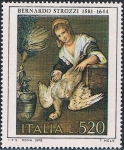 Stamps Italy -  ARTE ITALIANO. LA COCINERA, POR BERNARDO STROZZI. Y&T Nº 1354