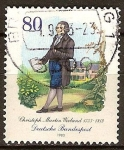 Stamps Germany -  250a Aniversario del nacimiento de Christoph Martin Wieland ,1733-1813(escritor). 