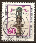 Stamps Germany -  Terminación de la torre de la Catedral de Colonia.