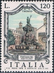 Stamps Italy -  FUENTES CÉLEBRES. FONTANA DE NEPTUNO, EN TRENTO. Y&T Nº 1360