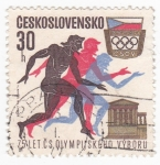 Sellos de Europa - Checoslovaquia -  1889 - 75 anivº del Comité olímpico de Checoslovaquia, carrera a pie
