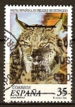 Stamps : Europe : Spain :  "Fauna española en peligro de extinción" lince iberico.