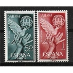 Stamps Spain -  Sahara Ayuda a Barcelona Edifil 220 y 221