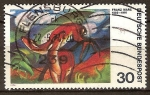 Stamps Germany -  Franz Marc 1880-1916 , el venado rojo(pintor)