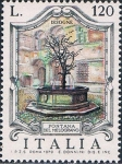 Stamps Italy -  FUENTES CÉLEBRES. FONTANA DEL MELAGRANO, EN EL CASTILLO DE ISSOGNE. Y&T Nº 1403