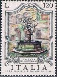 Sellos de Europa - Italia -  FUENTES CÉLEBRES. FONTANA DEL MELAGRANO, EN EL CASTILLO DE ISSOGNE. Y&T Nº 1403