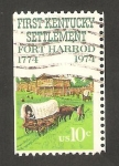Sellos de America - Estados Unidos -  1029 - 200 anivº del asentamiento en Kentuchy, llegada de los colonos a Fuerte Harrod