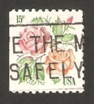 Stamps United States -  1215 - flores rosas