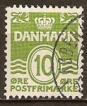 Stamps : Europe : Denmark :  Lineas onduladas.Numeral.