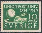 Stamps : Europe : Sweden :  75 ANIVERSARIO DE LA U.P.U. Y&T Nº 352a