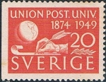 Stamps : Europe : Sweden :  75 ANIVERSARIO DE LA U.P.U. Y&T Nº 353a
