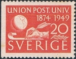 Sellos de Europa - Suecia -  75 ANIVERSARIO DE LA U.P.U. Y&T Nº 353a