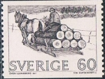 Sellos de Europa - Suecia -  TRINEO CON MADERA DE LA PROVINCIA DE SMÂLAND. Y&T Nº 691