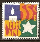 Stamps : Europe : Netherlands :  Navidad-vela y estrella.