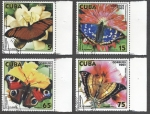 Sellos de America - Cuba -  Mariposas y flores 