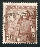 Stamps : Europe : Spain :  1027-  GENERAL FRANCO Y CASTILLO DE LA MOTA.
