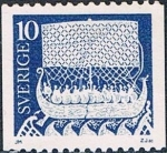 Stamps Sweden -  ESCULTURAS EN PIEDRA DEL ARTE GOTLANDÉS. DRAKKAR DE VIKINGOS. Y&T Nº 779