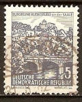 Stamps Germany -  paisajes y edificios históricos. Ruinas de Rudelsburg (DDR).