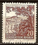 Stamps Germany -  paisajes y edificios históricos. Lilienstein Sajonia (DDR).