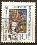 Sellos de Europa - Alemania -  Feria de Otoño,Leipzig 1964.Taller en la Edad Media, la Copa(DDR).