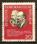 Sellos de Europa - Alemania -  VI.Conferencia de ministros de correos y Telec,socialistas(OSS)Pekín.Karl Marx y Lenin(DDR).