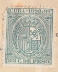 Sellos de America - Cuba -  Escudo España Ed 1898-99