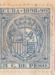 Sellos de America - Cuba -  Escudo España Ed 1898-99