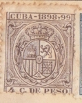 Stamps America - Cuba -  Escudo España Ed 1898-99