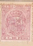 Sellos de America - Cuba -  Escudo España Ed 1898-99