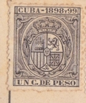 Sellos de America - Cuba -  Escudo España Ed 1898-99