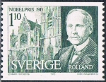 Stamps Sweden -  75º ANIV. DE LA FUNDACIÓN NOBEL. ROMAIN ROLLAND, ESCRITOR. Y&T Nº 913