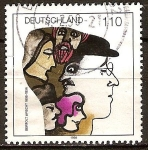 Stamps Germany -  100a Aniv del nacimiento de Bertolt Brecht.Los personajes en la cabeza de Brecht.