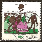 Stamps Germany -  75a.Aniv de la muerte de Ludwig thoma (humorista)
