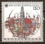 Sellos de Europa - Alemania -  1100 años de Nördlingen , Paisaje urbano.