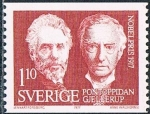 Sellos de Europa - Suecia -  PREMIOS NOBEL. GJELLERUP Y PONTOPPIDAN, LITERATURA. Y&T Nº 991