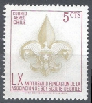 Stamps : America : Chile :  60 Aniv.º de la fundación dela asociación Boy Scout de Chile.