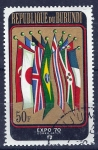Stamps Burundi -  Banderas de los integrantes de la Exposición. EXPO- 70  .  Osaka, Japón.