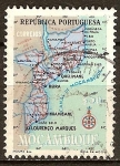 Stamps : Africa : Mozambique :  Mapa de Mozambique.
