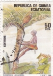 Sellos de Africa - Guinea Ecuatorial -  subiendo a la palmera