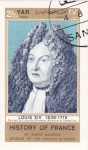 Stamps Yemen -  HISTORIA DE FRANCIA-  Luis XIV 1638-1715