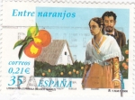 Stamps Spain -  literatura española-Entre naranjos