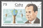 Stamps : America : Cuba :  75 Aniversario campeon mundial Jose R. Capa Blanca