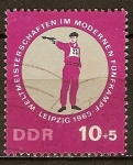 Stamps Germany -  Campeonato del Mundo de Pentatlón Moderno - Leipzig 1965(DDR)