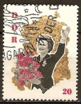 Sellos de Europa - Alemania -  Valentina Tereshkova en la RDA,cosmonauta (DDR)